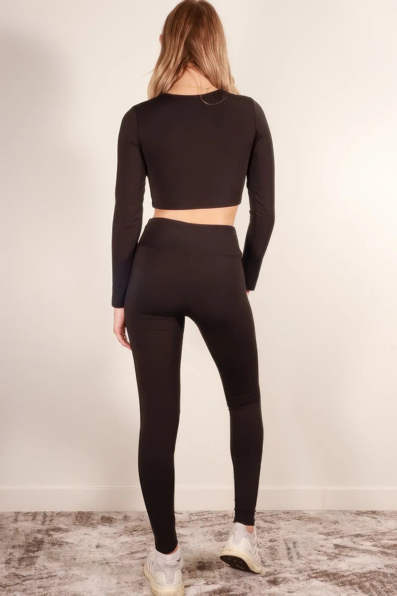 Long Sleeve Crop Top & High Waist Leggings Activewear Set | Mixtshop LLC