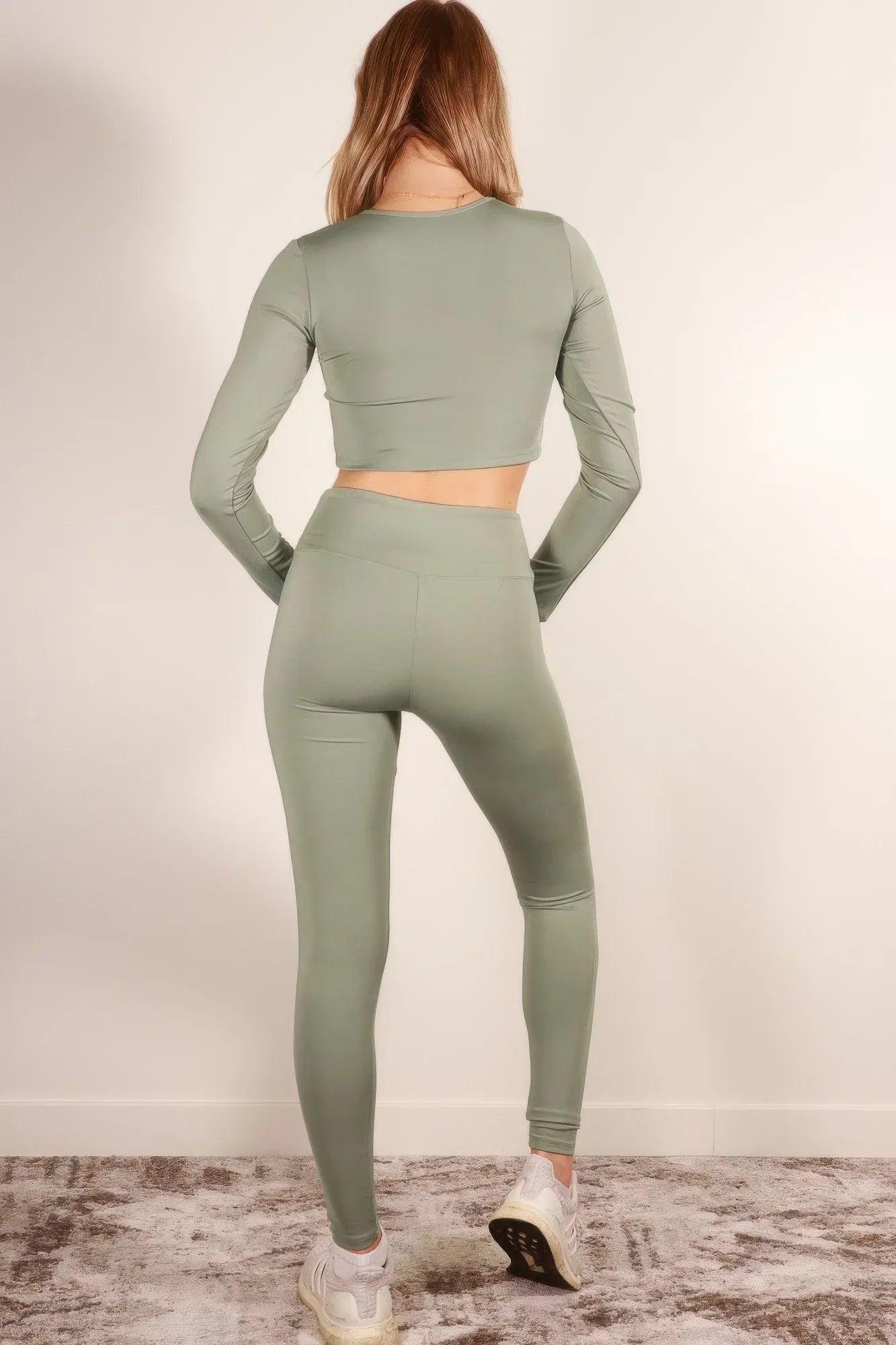 Long Sleeve Crop Top & High Waist Leggings Activewear Set | Mixtshop LLC