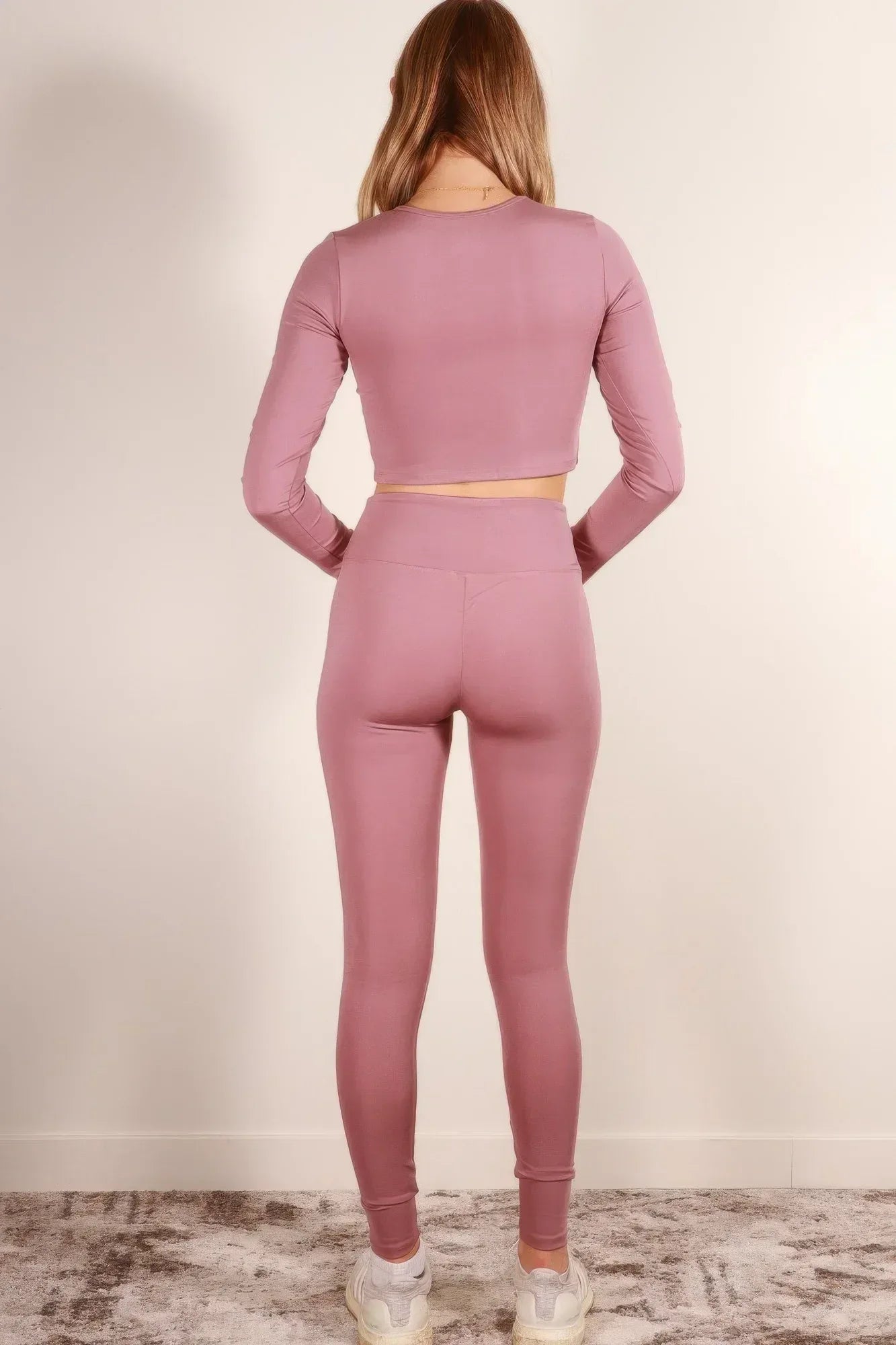 Long Sleeve Crop Top & High Waist Leggings Activewear Set | Mixtshop LLC