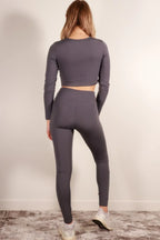 Long Sleeve Crop Top & High Waist Leggings Activewear Set | Mixtshop LLC
