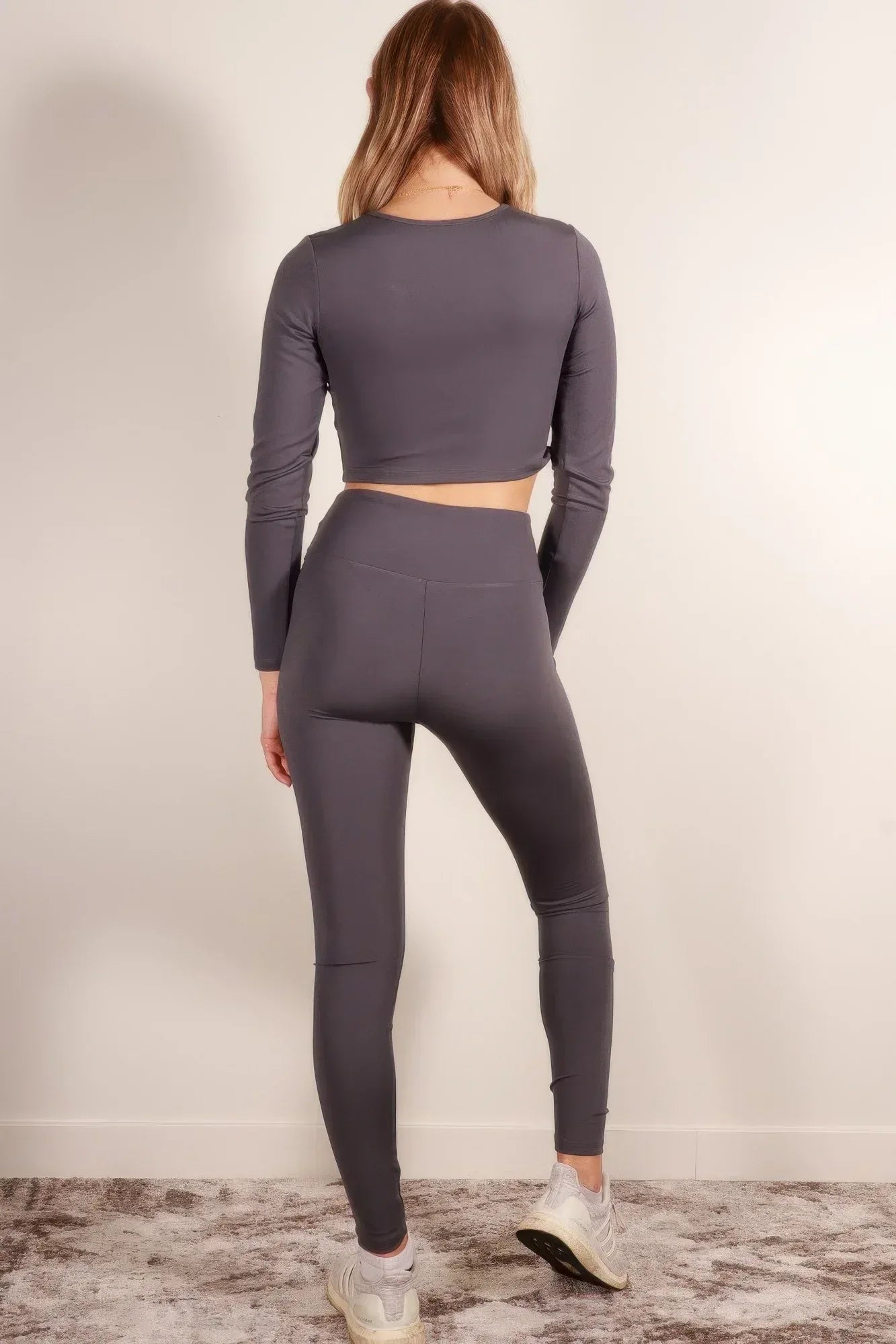 Long Sleeve Crop Top & High Waist Leggings Activewear Set | Mixtshop LLC