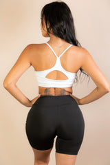 Racerback Cutout Sports Bra | Mixtshop LLC