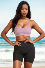 Racerback Cutout Sports Bra | Mixtshop LLC