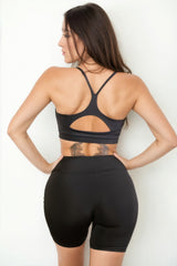 Racerback Cutout Sports Bra | Mixtshop LLC