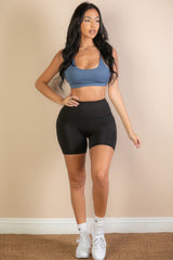 Racerback Cutout Sports Bra | Mixtshop LLC
