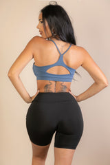 Racerback Cutout Sports Bra | Mixtshop LLC