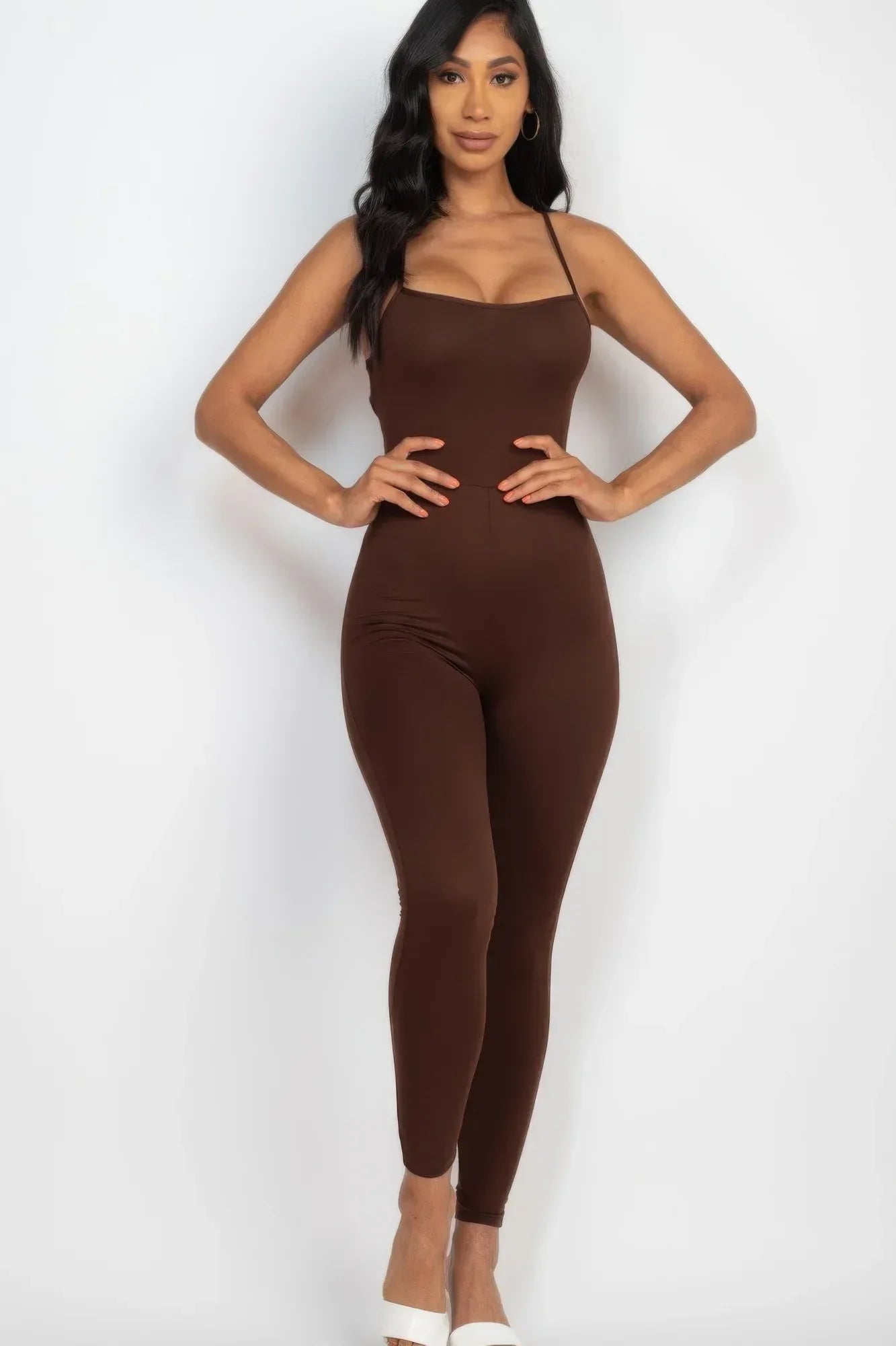 Criss-cross Open Back Bodycon Jumpsuit | Mixtshop LLC