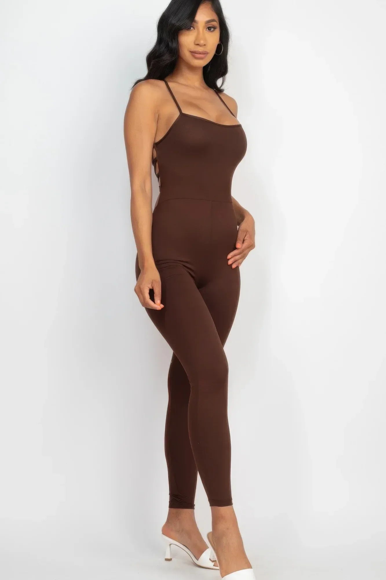 Criss-cross Open Back Bodycon Jumpsuit | Mixtshop LLC
