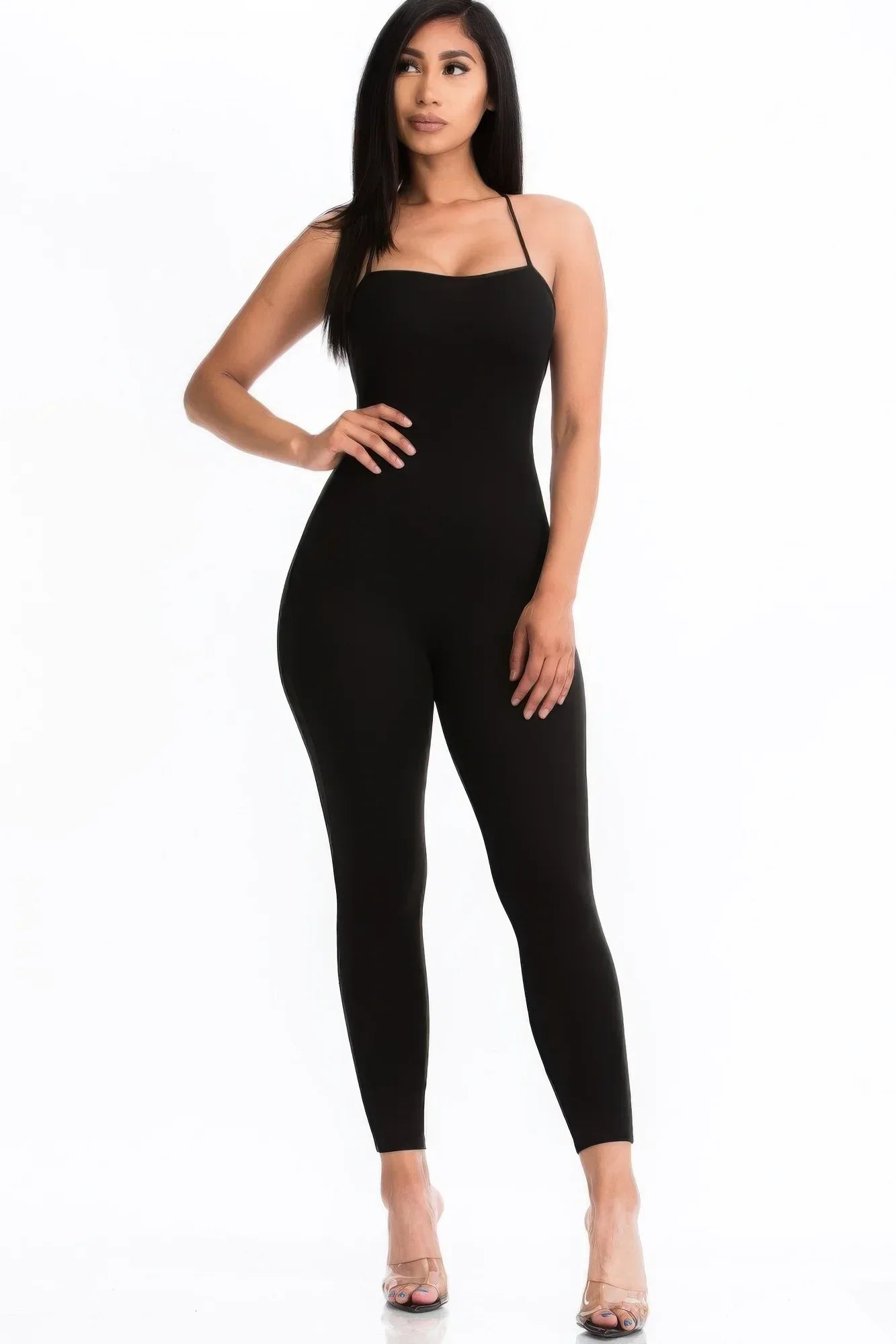 Criss-cross Open Back Bodycon Jumpsuit | Mixtshop LLC