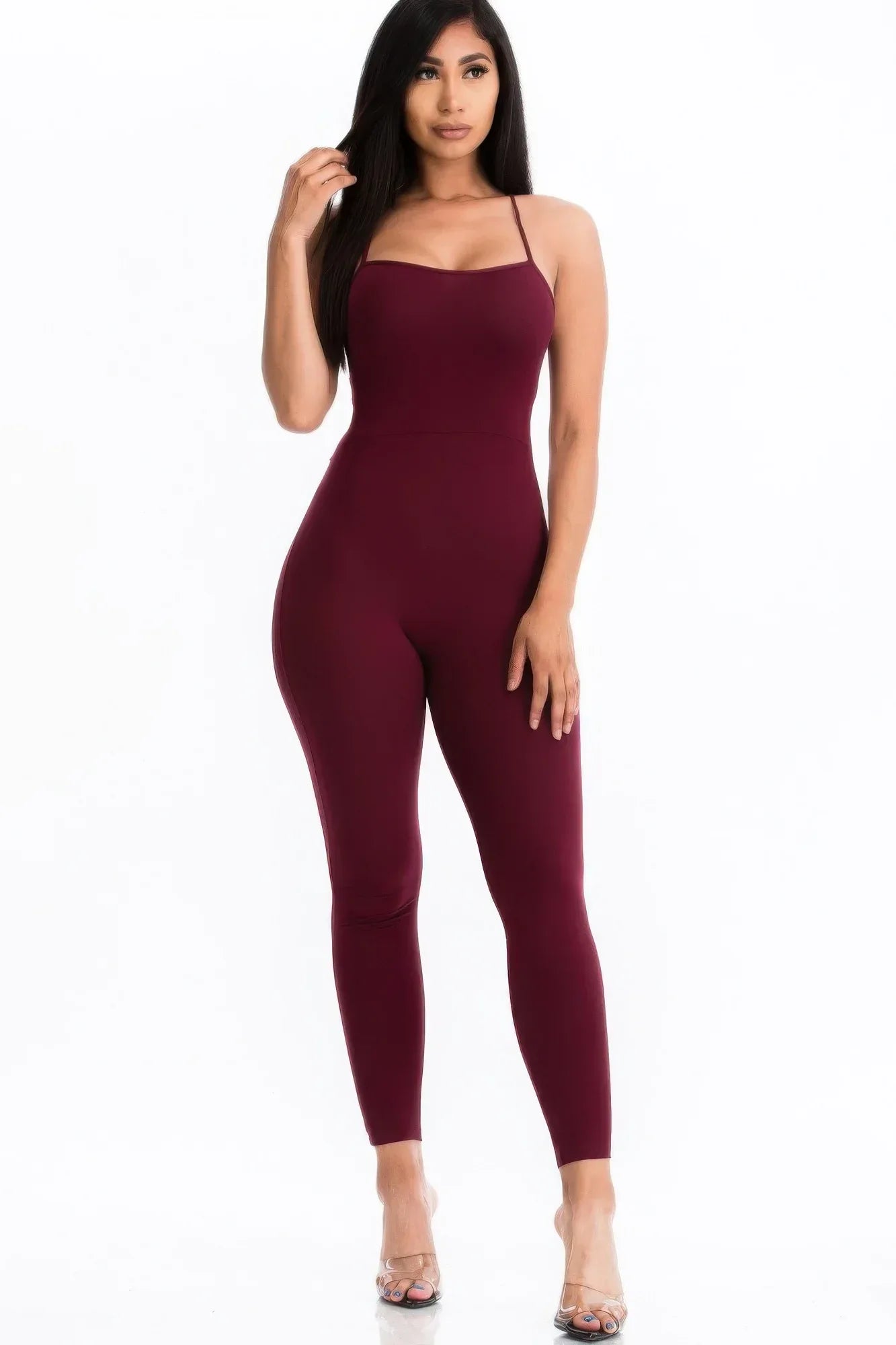 Criss-cross Open Back Bodycon Jumpsuit | Mixtshop LLC