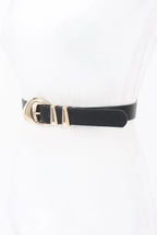Faux Leather Multi Metal Buckle Belt | Mixtshop LLC