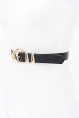 Faux Leather Multi Metal Buckle Belt | Mixtshop LLC