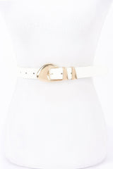 Faux Leather Multi Metal Buckle Belt | Mixtshop LLC