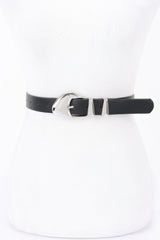 Faux Leather Multi Metal Buckle Belt | Mixtshop LLC