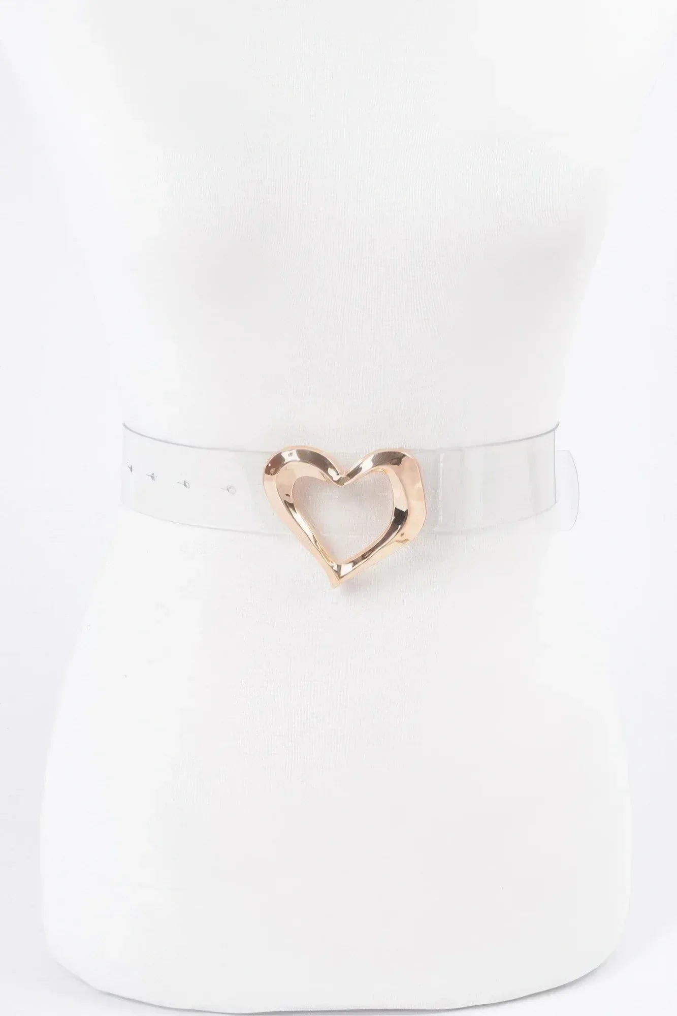 Heart Shape Metal Buckle Clear Belt | Mixtshop LLC