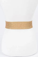 Multi Stone Metallic Straw Stretch Belt | Mixtshop LLC