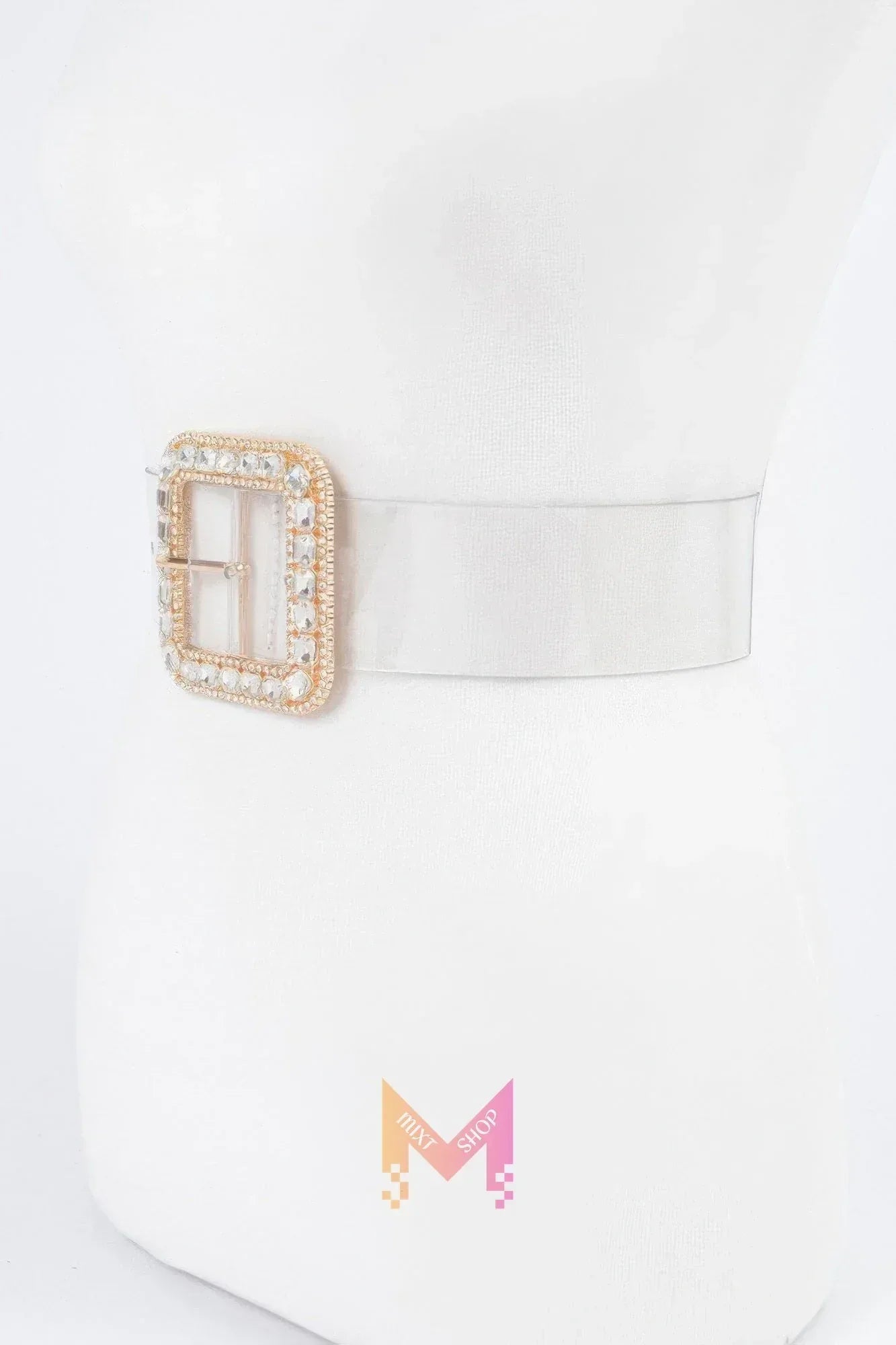 Stone Metal Buckle Clear Belt | Mixtshop LLC