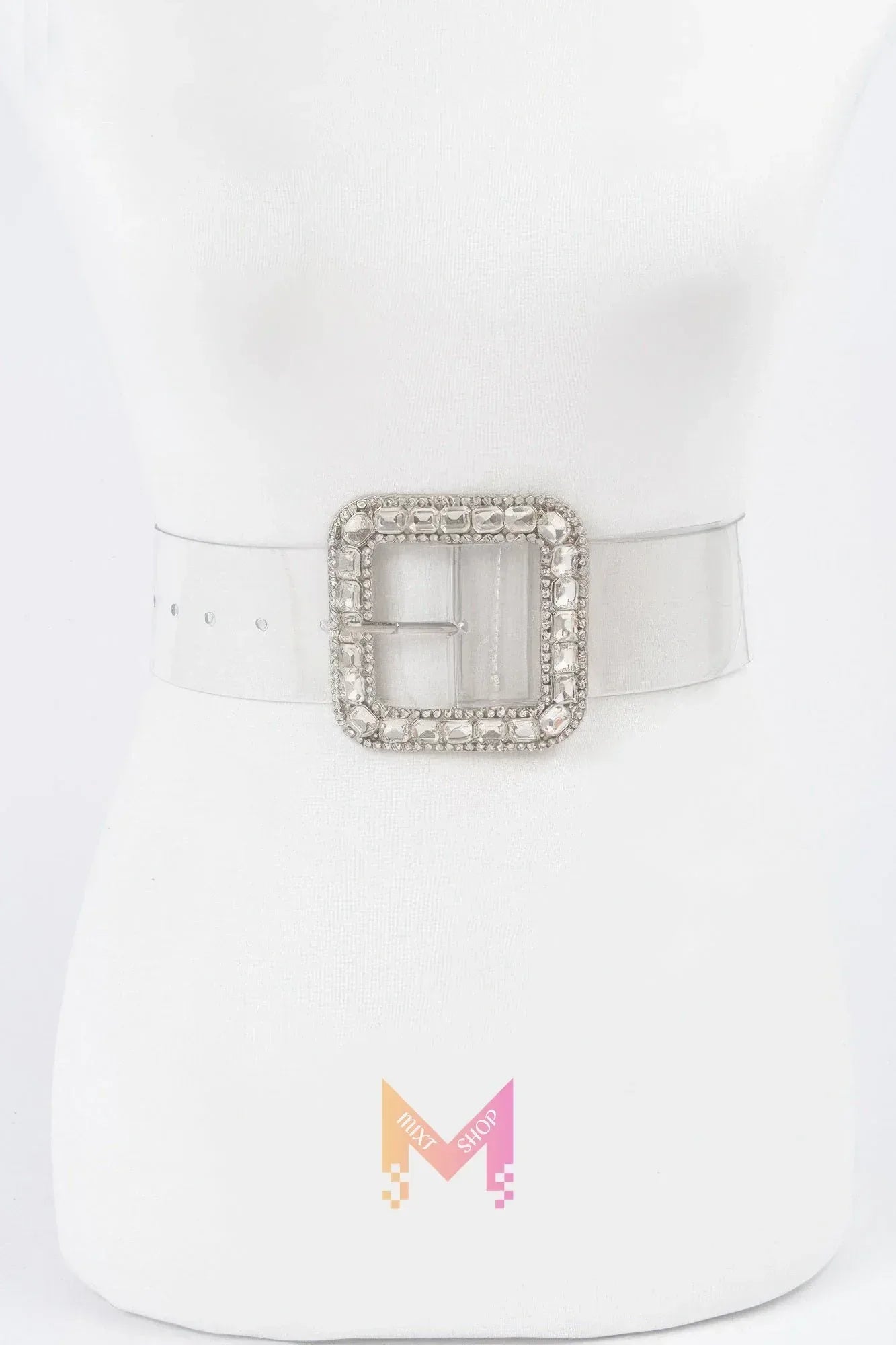 Stone Metal Buckle Clear Belt | Mixtshop LLC