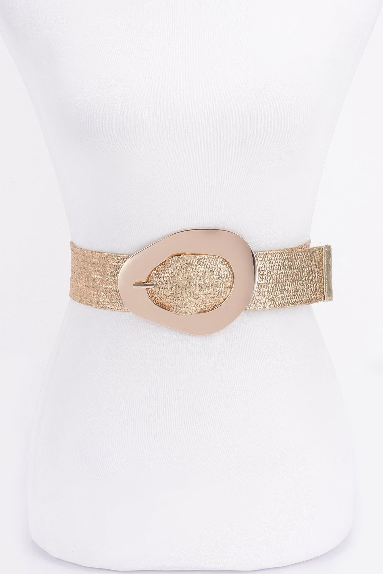 Vintage Metal Buckle Metallic Stretch Straw Belt | Mixtshop LLC