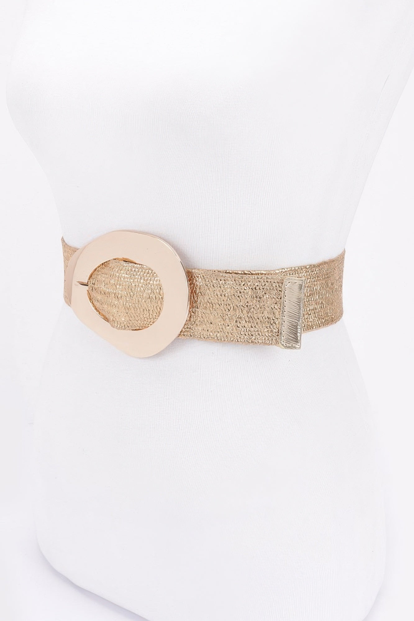 Vintage Metal Buckle Metallic Stretch Straw Belt | Mixtshop LLC