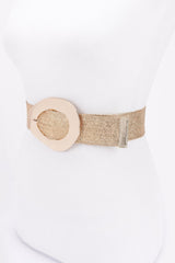 Vintage Metal Buckle Metallic Stretch Straw Belt | Mixtshop LLC