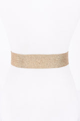 Vintage Metal Buckle Metallic Stretch Straw Belt | Mixtshop LLC