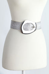 Vintage Metal Buckle Metallic Stretch Straw Belt | Mixtshop LLC