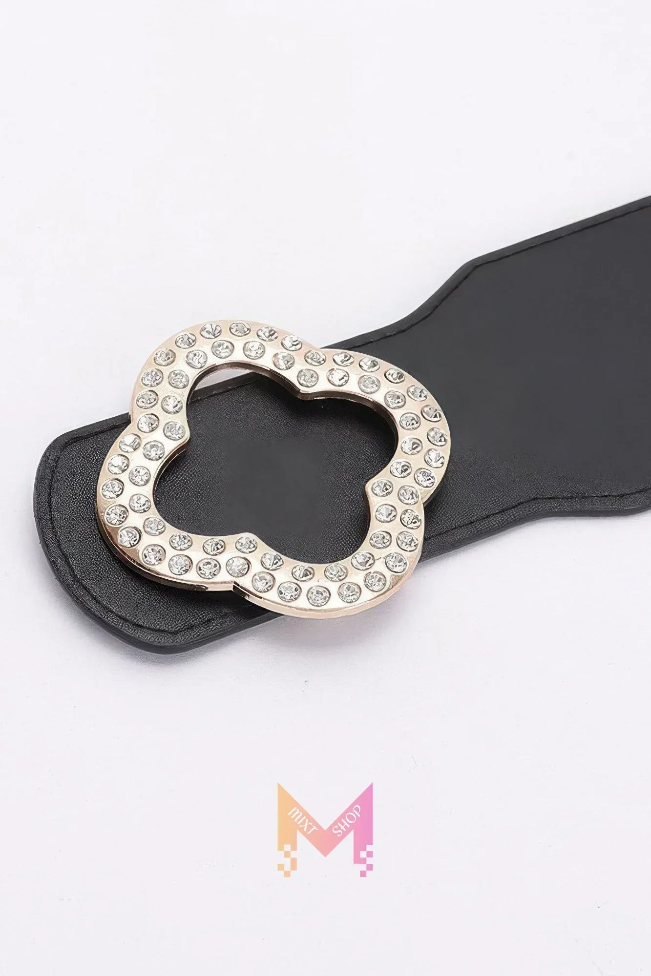 Faux Leather Metal Metal Buckle Stretch Belt | Mixtshop LLC