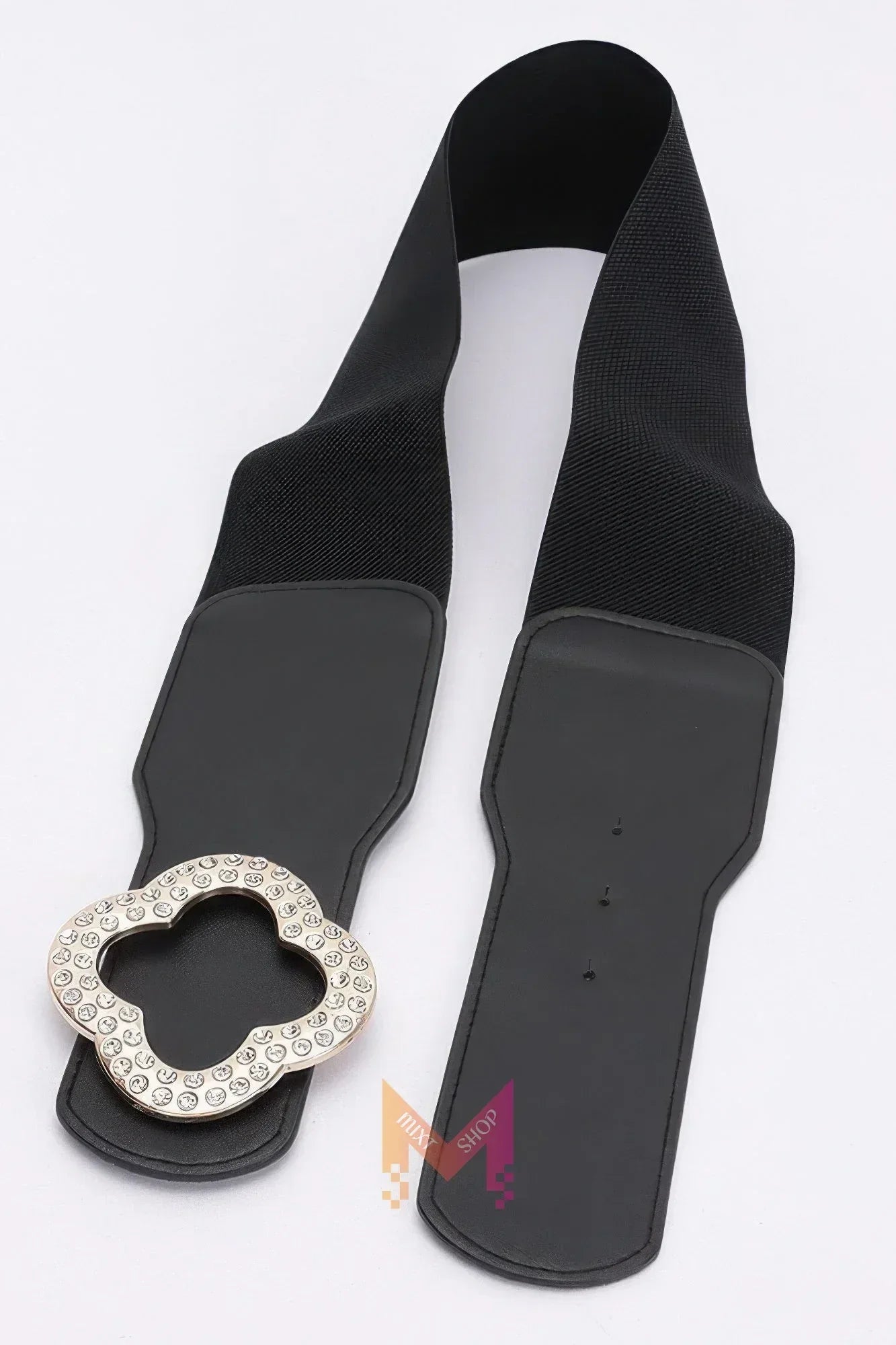 Faux Leather Metal Metal Buckle Stretch Belt | Mixtshop LLC