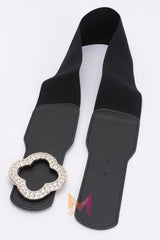 Faux Leather Metal Metal Buckle Stretch Belt | Mixtshop LLC
