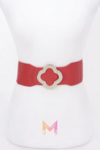 Faux Leather Metal Metal Buckle Stretch Belt | Mixtshop LLC