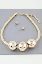 Triple Shiny Bead Statement Necklace | Mixtshop LLC