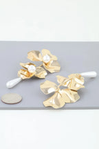Shiny Pearled Flower Drop Earrings | Mixtshop LLC