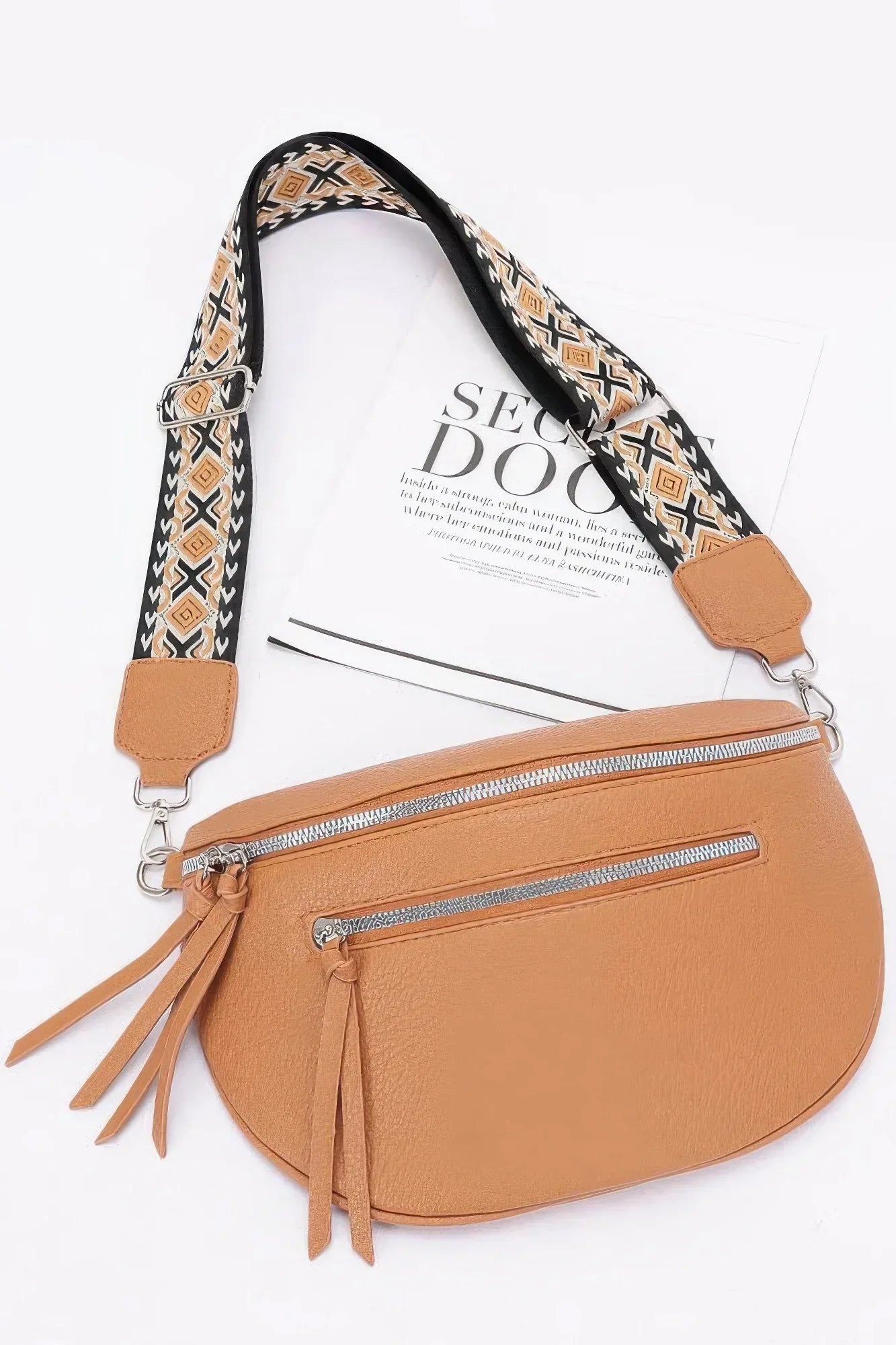 Faux Leather Crossbody Bag Belt | Mixtshop LLC Main image