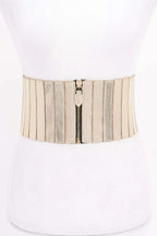 Multi Pu Zip Front Elastic Belt | Mixtshop LLC