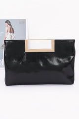 Faux Leather Metal Handle Clutch | Mixtshop LLC