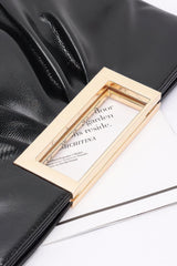 Faux Leather Metal Handle Clutch | Mixtshop LLC