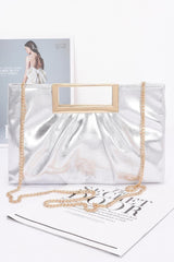 Faux Leather Metal Handle Clutch | Mixtshop LLC