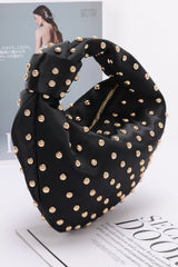 Satin Metal Studded Hobo Bag | Mixtshop LLC