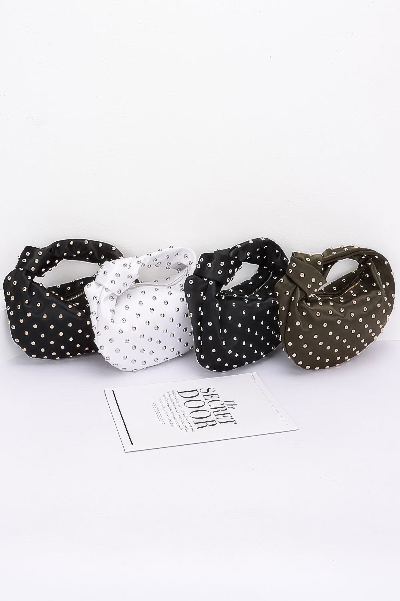 Satin Metal Studded Hobo Bag | Mixtshop LLC