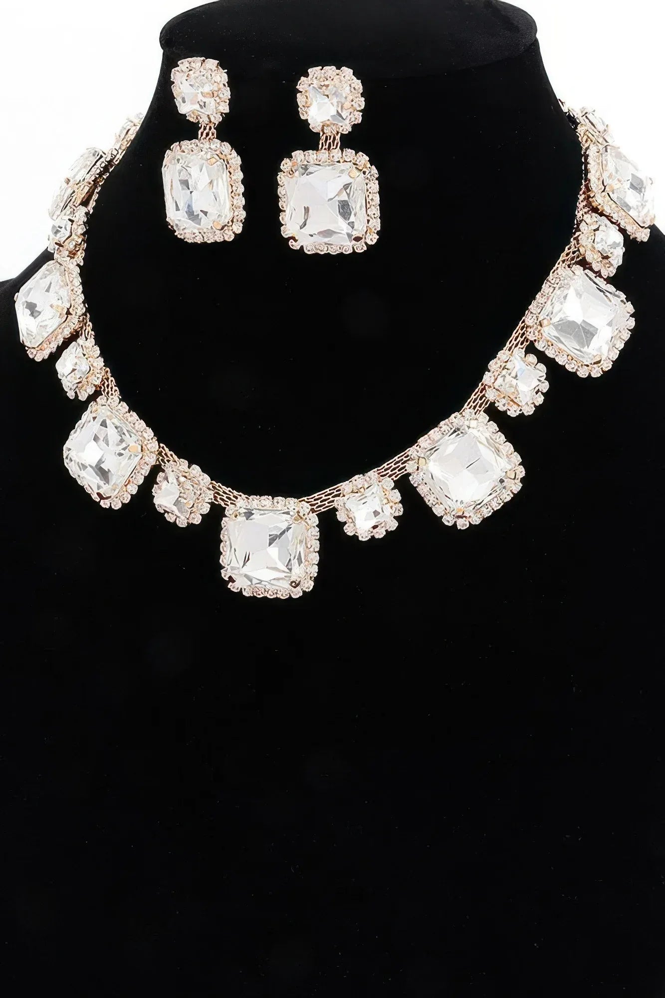 Rhinestone Party Necklace Set Secondary image