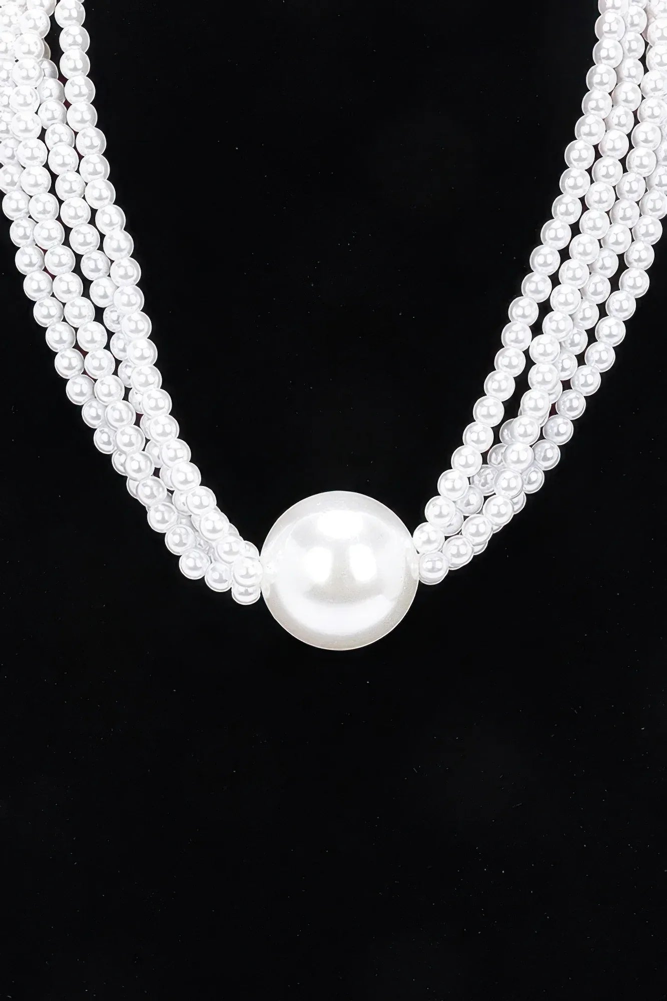 Multi Faux Pearl Chain Necklace Secondary image