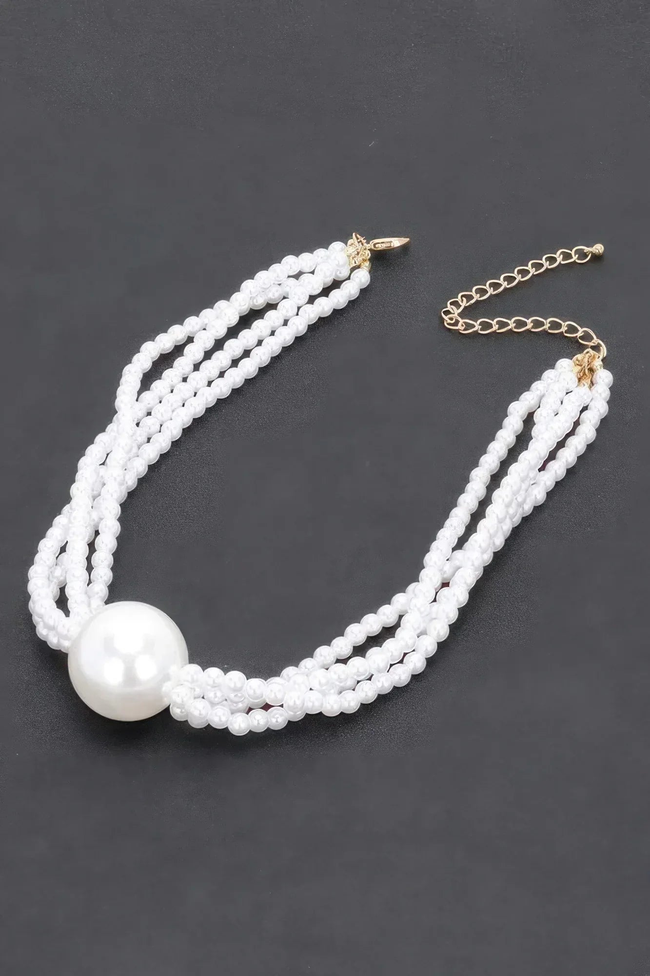 Multi Faux Pearl Chain Necklace | Mixtshop LLC