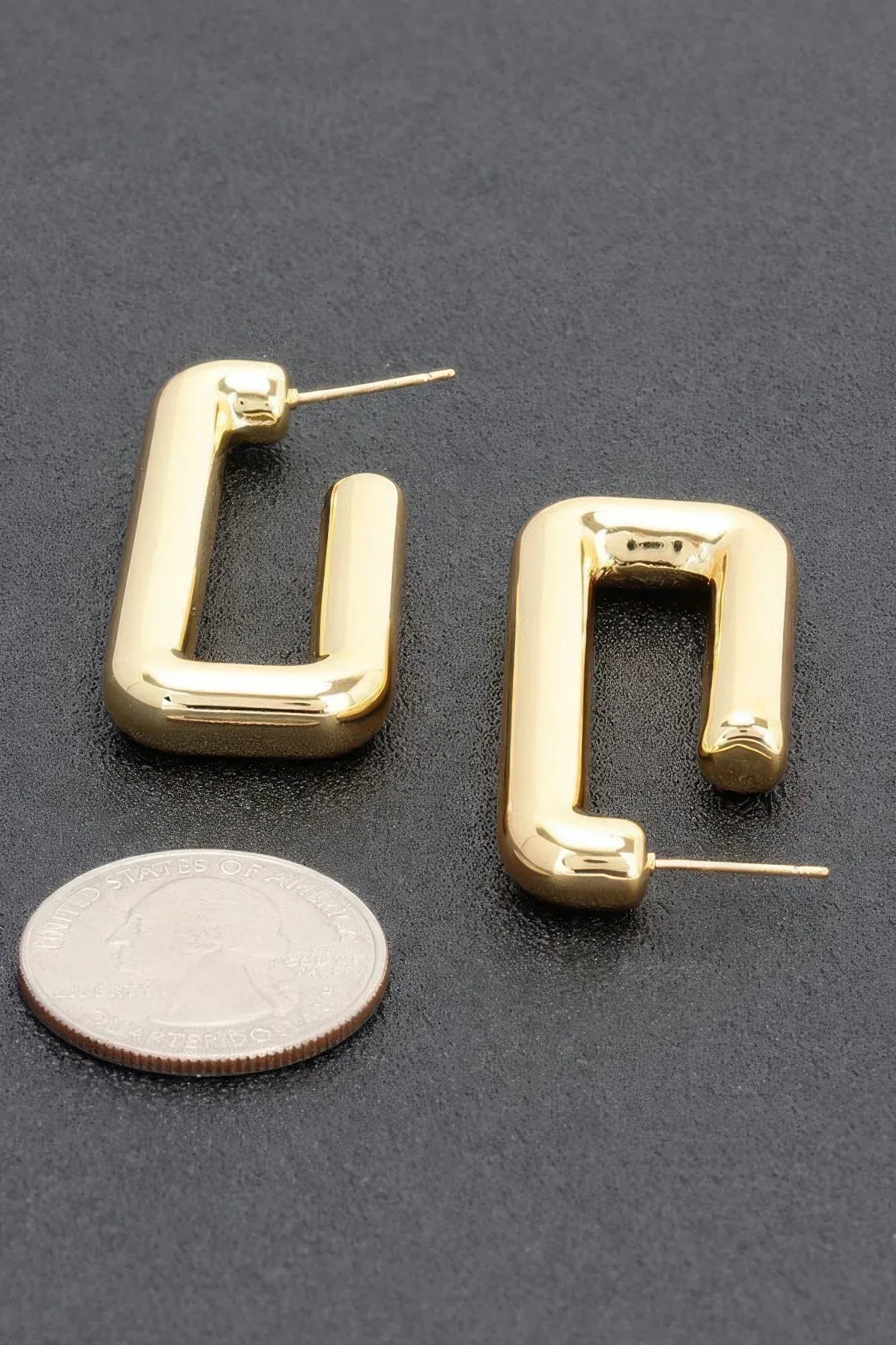Metal Gold Dip Earring Secondary image