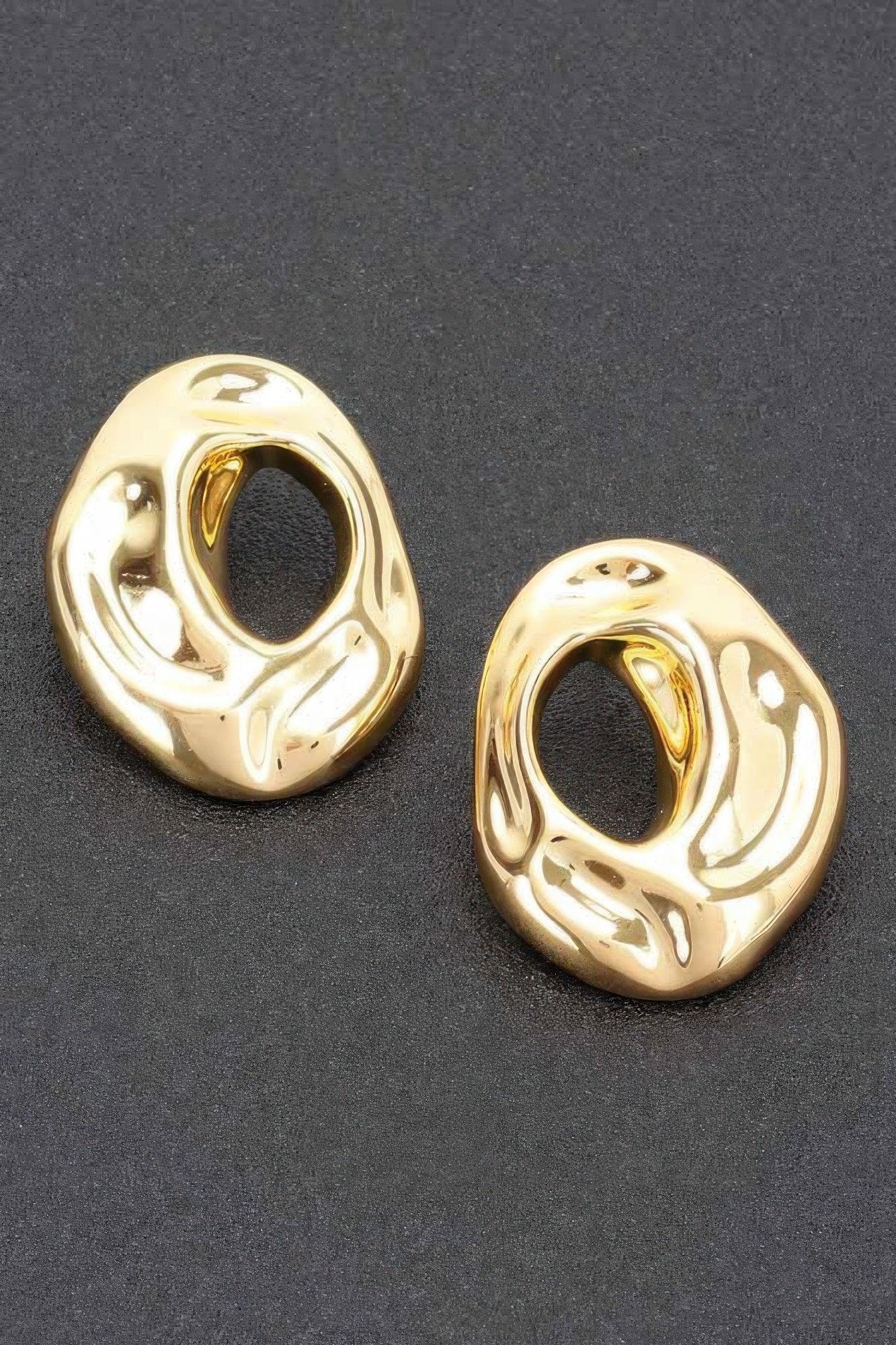 Metal Gold Dip Earring | Mixtshop LLC Main image
