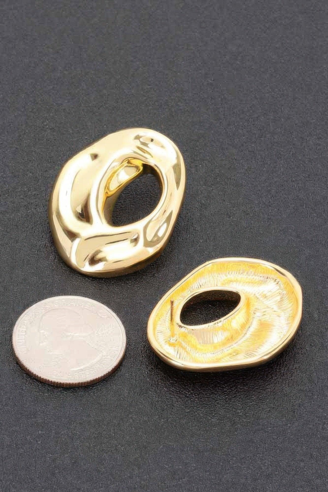 Metal Gold Dip Earring Secondary image