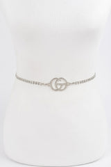 Rhinestone Metal Chain Belt | Mixtshop LLC