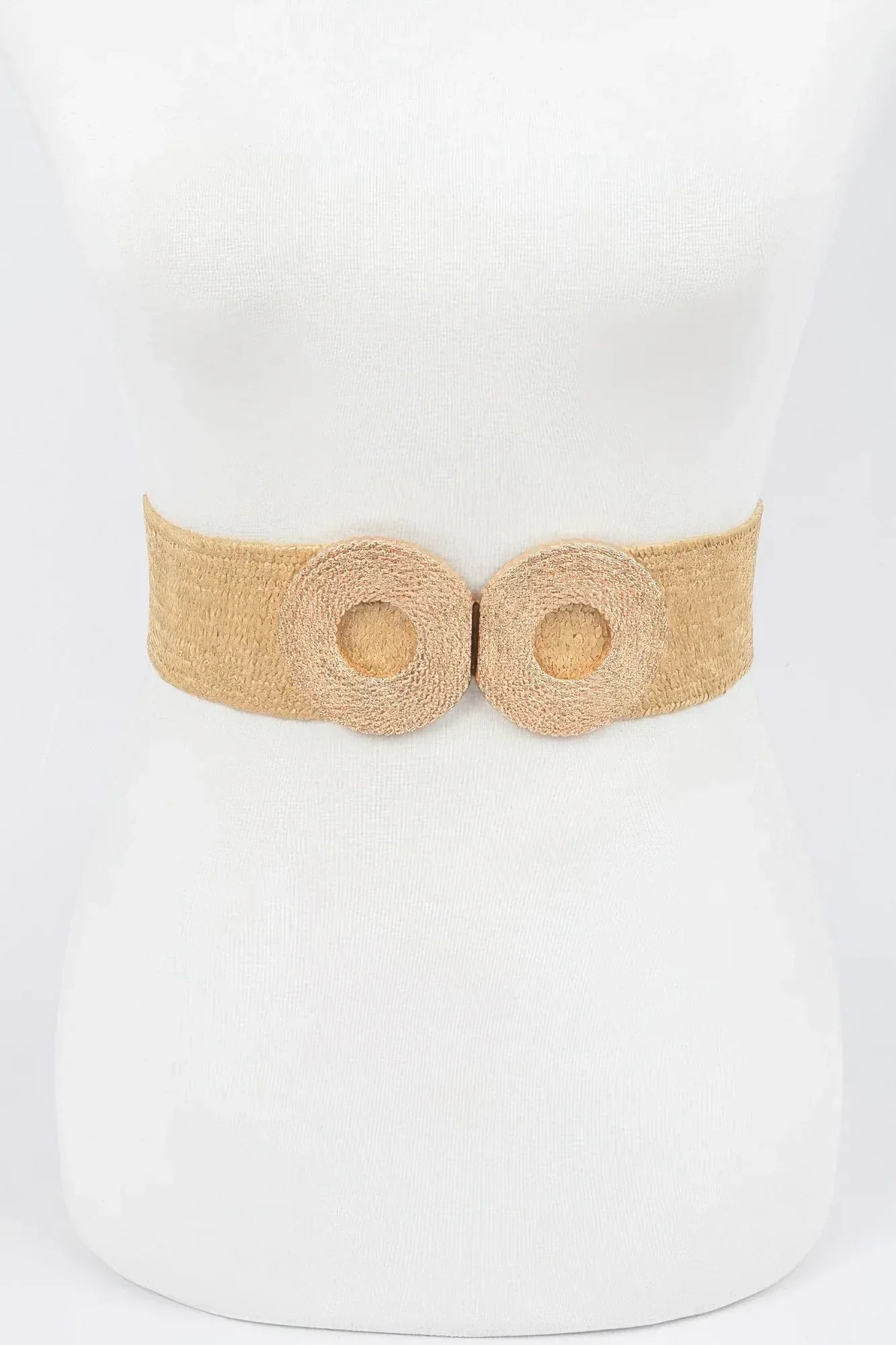 Faux Straw Elastic Two Buckles Belt | Mixtshop LLC Main image