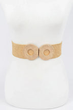 Faux Straw Elastic Two Buckles Belt | Mixtshop LLC