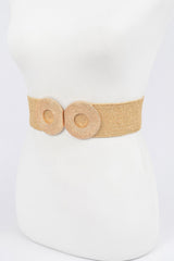 Faux Straw Elastic Two Buckles Belt | Mixtshop LLC